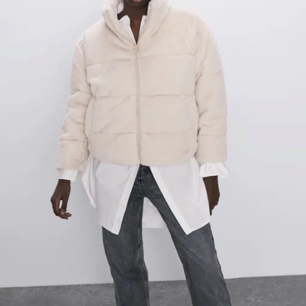 Zara Faux fur cropped jacket